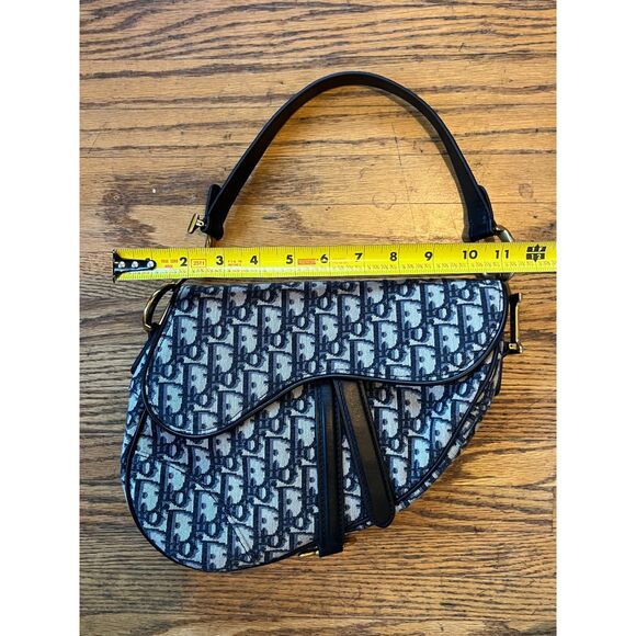 DIOR Blue Saddle Handbag Shoulder Bag Women's Size Small - Picture 15 of 16